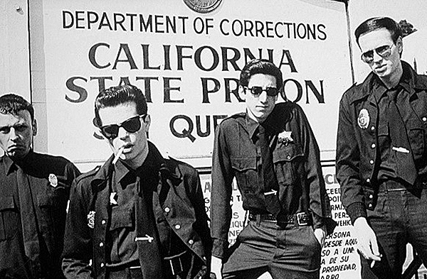 CRIME played San Quentin California State Prison in Sept., 1978. Left to right: Ron 'the Ripper' Greco, Frankie Fix, Hank Rank, Johnny Strike. Photo/James Stark/Solar Lodge Records.