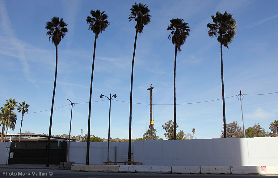 "Razed in L.A." Here today, gone tomorrow. The LACMA campus obliterated. This is the end, beautiful friend, this is the end. Photo Mark Vallen ©. Feb 14, 2021.