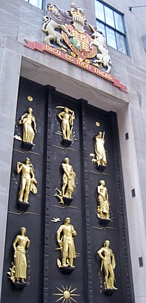 “Industries of the British Empire.” Bronze panel, Carl Paul Jennewein, 1933. Photo: Wally Gobetz 