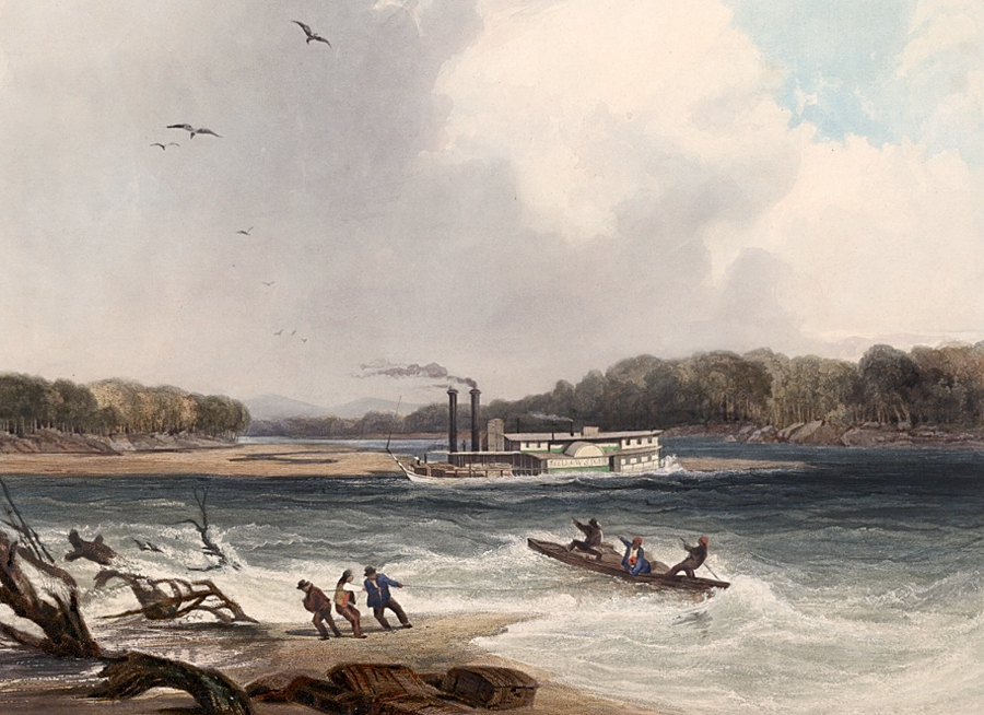 “The steamer Yellowstone on the 19th April 1833.” Karl Bodmer ...